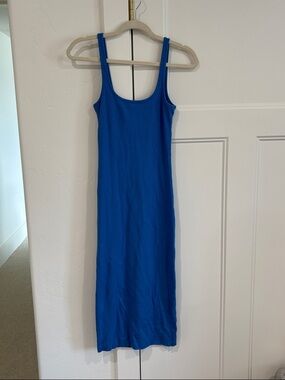 WSLY Royal Blue Ribbed Midi Tank Dress